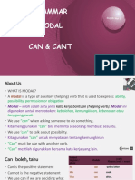 Grammar Modal Can & Can'T: English Year 3