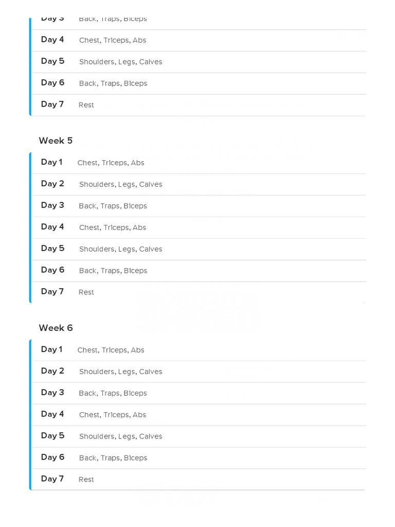 Jim stoppani 6 week at home workout pdf deals