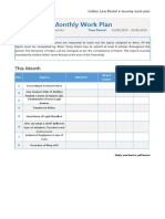 Monthly Work Plan: Topic Allotment