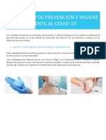 Protocolo de Prevención e Higiene Frente Al Covid PDF