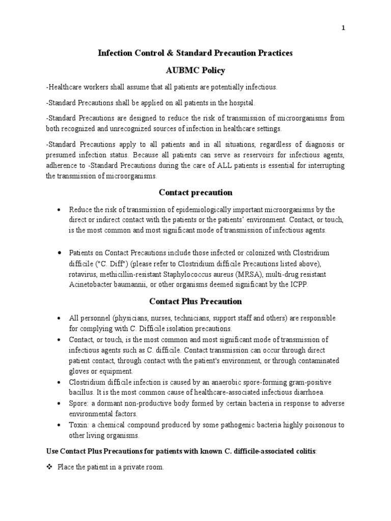 Infection Control Practices in Healthcare | PDF | Transmission ...
