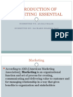 Introduction of Marketing Essential