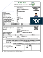 Filled in Online Application Form