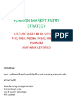 Foreign Market Entry Strategy