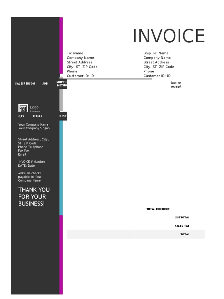 Professional Invoice Template | PDF