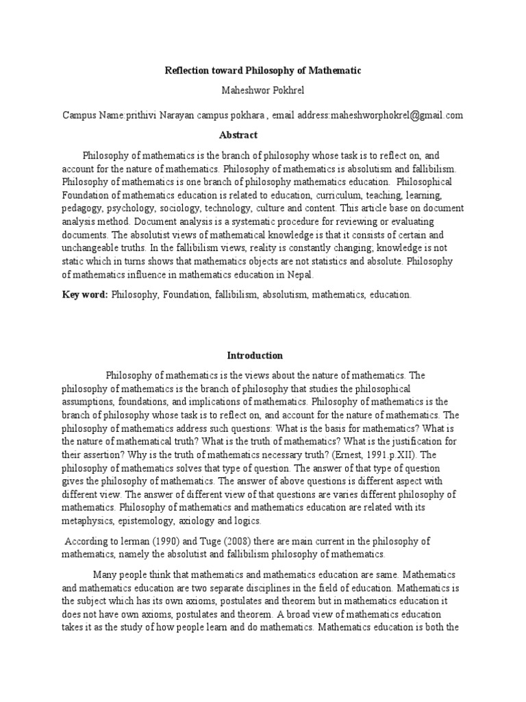 Philosophy of Math Education | PDF | Constructivism (Philosophy Of ...