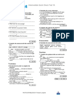 Intermediate Quick Check Test 7A: Grammar