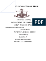 Accounting Package Tally Erp 9: Department of Commerce