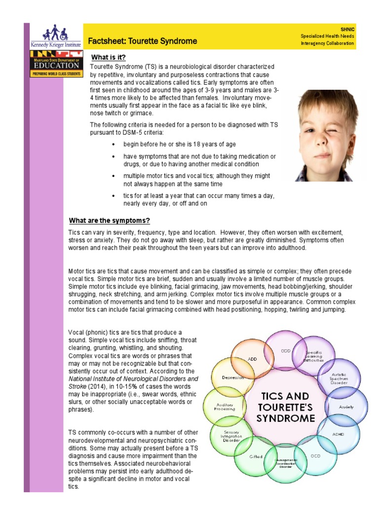 Shnic Tourettes Factsheet PDF | Download Free PDF | Tourette Syndrome ...