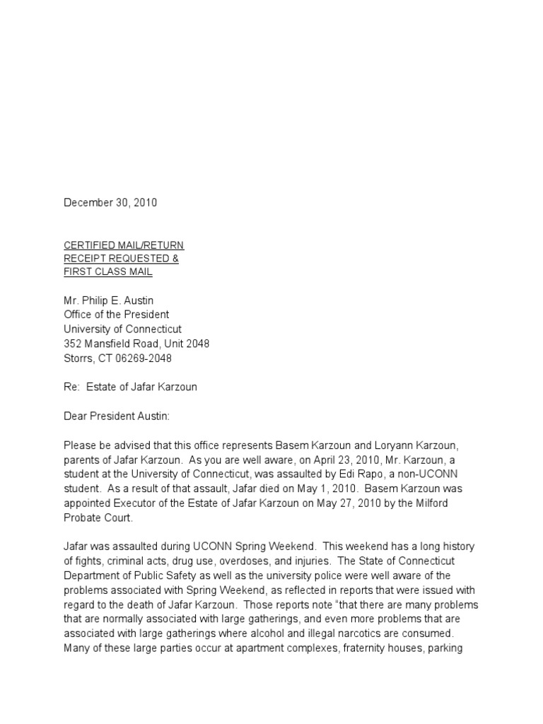 Certified Mail/Return Receipt Requested & First Class Mail | PDF ...
