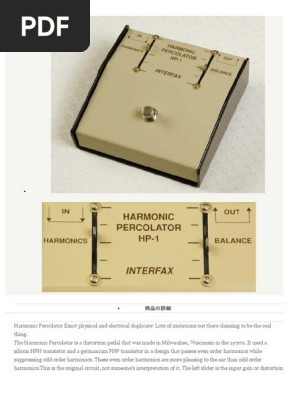Harmonic Percolator | PDF | Transistor | Bipolar Junction Transistor