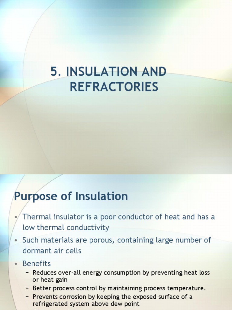 Insulation and Refractory Materials Overview | PDF | Refractory ...