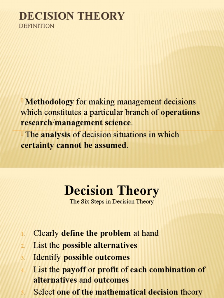 Understanding Decision Theory Basics | PDF | Decision Theory | Decision ...
