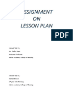 Assignment On Lesson Plan - Barnali Biswas Old PDF