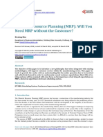 Material Resource Planning (MRP) : Will You Need MRP Without The Customer?