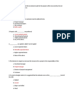 MCQs On Project Management PDF