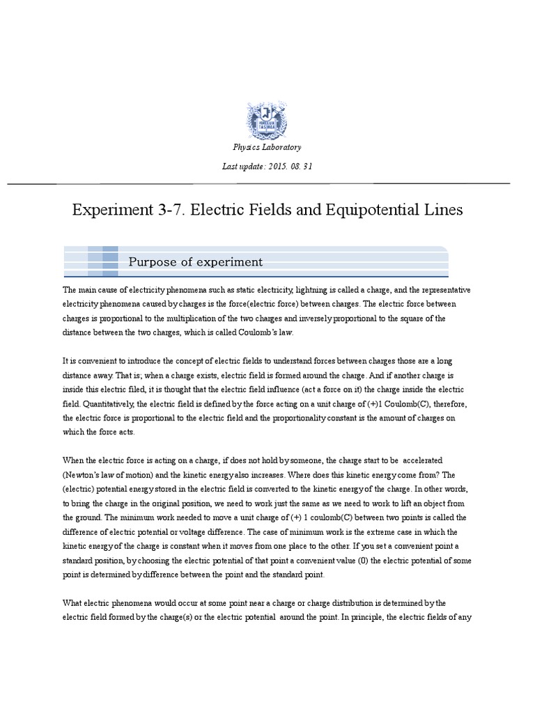 Physics Lab: Electric Fields Study | PDF | Electric Field | Electric Charge