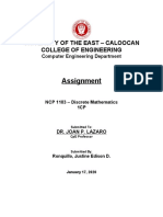 Assignment: University of The East - Caloocan College of Engineering