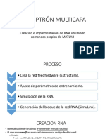 Perceptrón Multicapa: Creación e Implementación de RNA Utilizando Comandos Propios de MATLAB