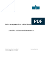 Laboratory Exercises - Machine Elements: Assembling and De-Assembling A Gear Unit