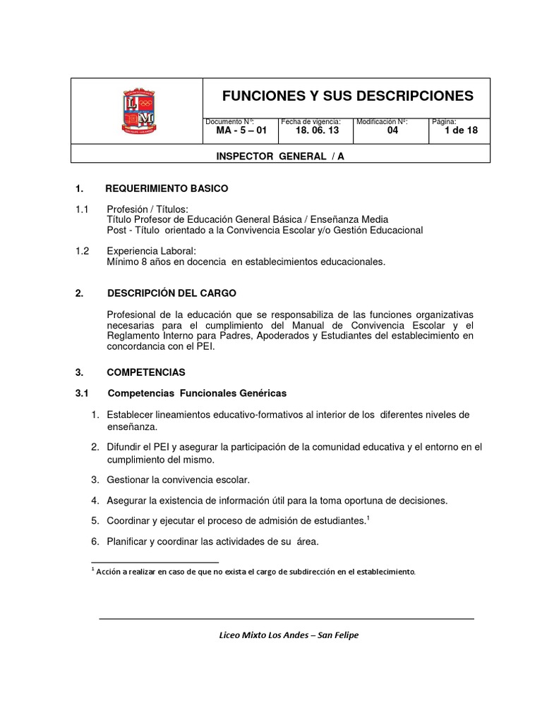Perfil Inspector General PDF | PDF | Las emociones | Maestros