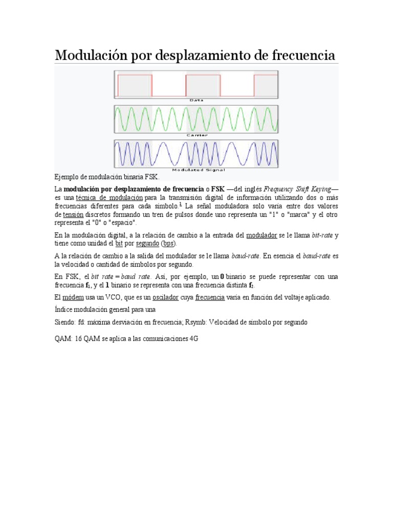 Tipos de Modulación QAM - FSK - ASK | PDF