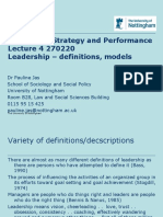 Leadership Strategy and Performance Leadership - Definitions, Models