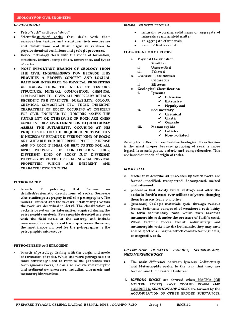 Petrology Handout | PDF | Rock (Geology) | Igneous Rock