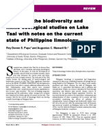 History of The Biodiversity and Limno-Ecological Studies Lake Taal