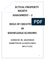 Intellectual Property Rights Assignment - 2: Guided By: Mr. Aravendan Submitted By: K.S.Divya Priya BFT/17/452