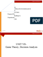 Subject Name: Operations Research Subject Code: 10CS661 Prepared By: Sindhuja K Department: CSE