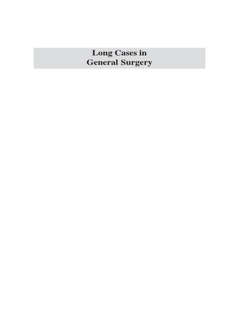 Long Cases in General Surgery PDF PDF Medical Specialties Wellness