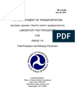 U.S. Department of Transportation: Laboratory Test Procedure FOR Fmvss 114 Theft Protection and Rollaway Prevention