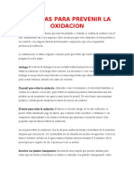 TECNICAS PARA PREVENIR LA OXIDACION