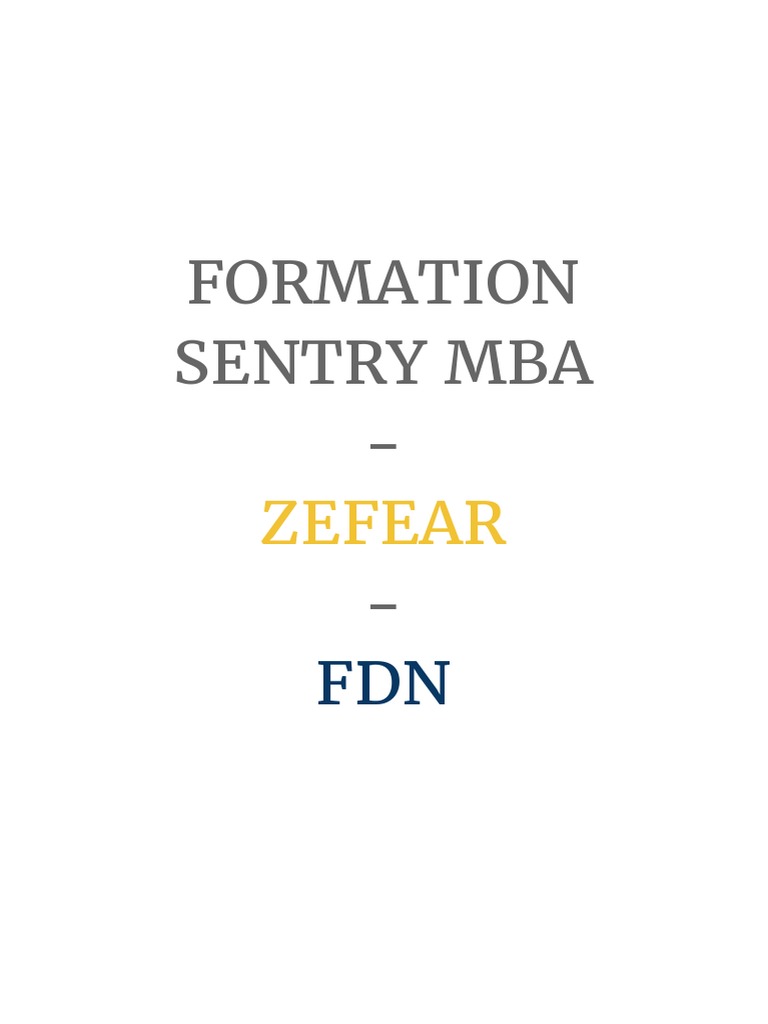 Formation Sentry MBA : Guide Complet | PDF | Informatique | Logiciel