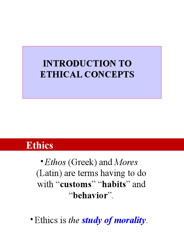 Introduction to Ethical Concepts | PDF | Professional Ethics | Morality