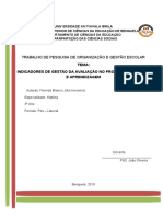 Indicadores de gestão da avaliação no processo de ensino e aprendizagem