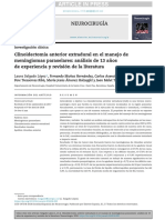 Clinoidectomía Anterior Extradural en El Manejo de Meningiomas Paraselares Análisis de 13 Años de Experiencia y Revisión de La Literatura PDF