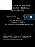 Strategic Human Resource Management of Technical Professionals