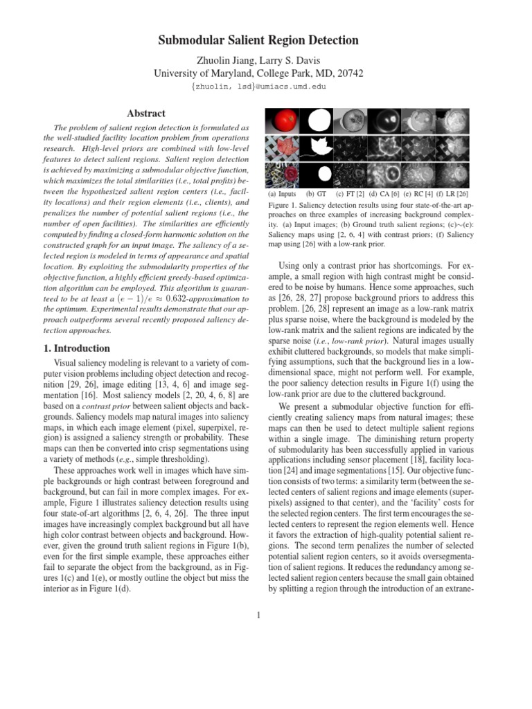 Submodular Approach to Saliency Detection | PDF | Image Segmentation ...