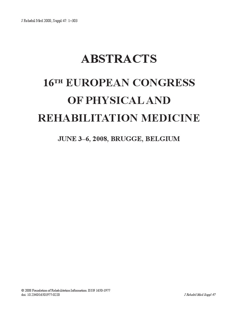 European Congress Pdf Physical Therapy Occupational Safety And Health