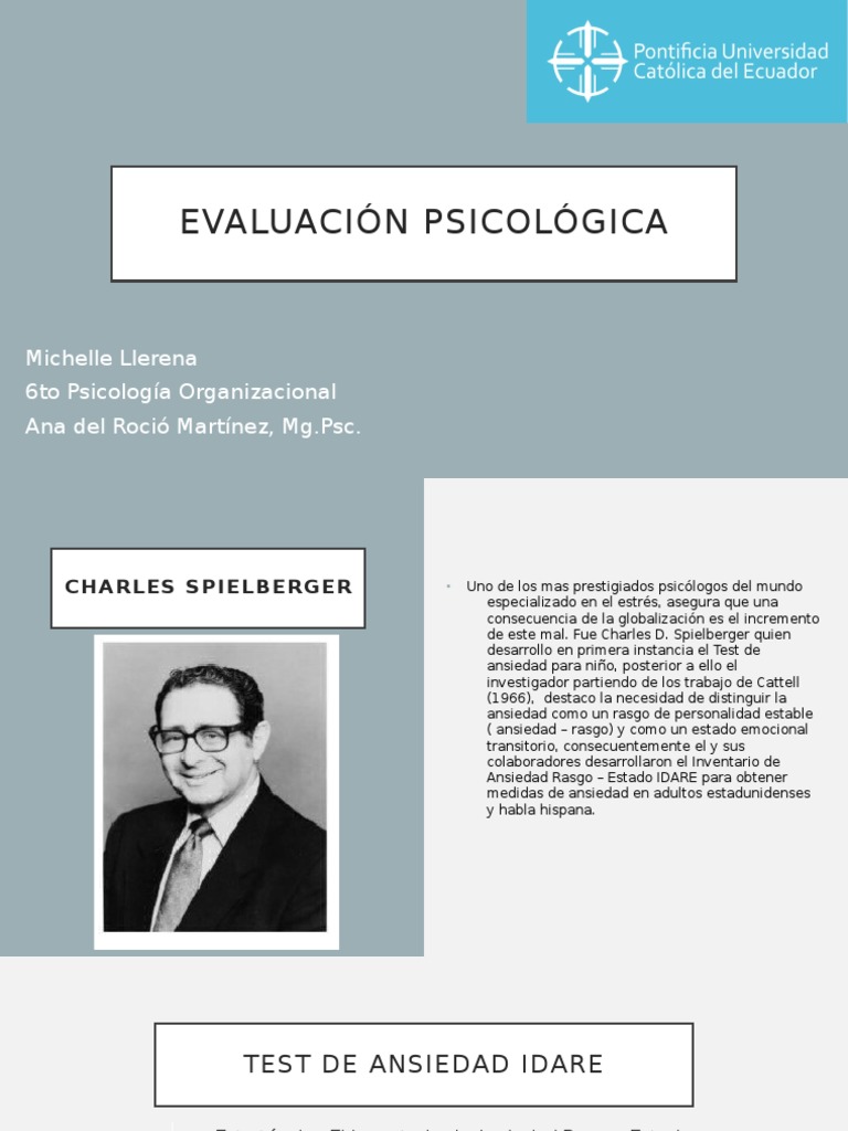 Test de Ansiedad Idare | PDF | Ansiedad | Alfa de Cronbach