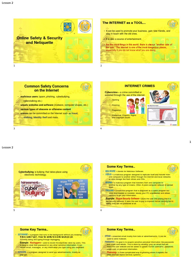 Lesson 2 Online SafetySecurity Netiquette PDF PDF Malware