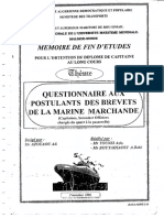 Questionnaire Aux Postulants Des Brevets de La Marine Marchande