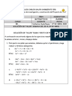 SOLUCIÓN TALLER # 4 Suma de Polinomios