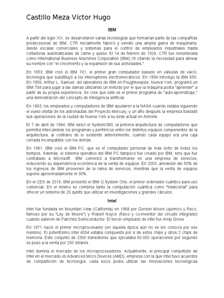 Historia de IBM, Intel y AMD | PDF | Intel | Ibm