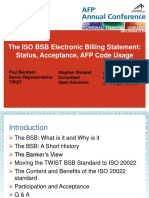 The ISO BSB Electronic Billing Statement: Status, Acceptance, AFP Code Usage