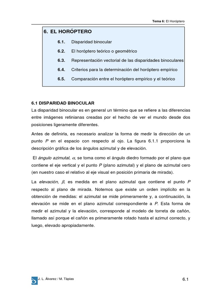 Disparidad Binocular y Horóptero | PDF | Geometria plana) | Vector ...