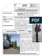 Informe Ejecutivo: Visita de Verificación Infraestructura Electrica, "Cantón Militar Batallon de Infanteria Rifles"