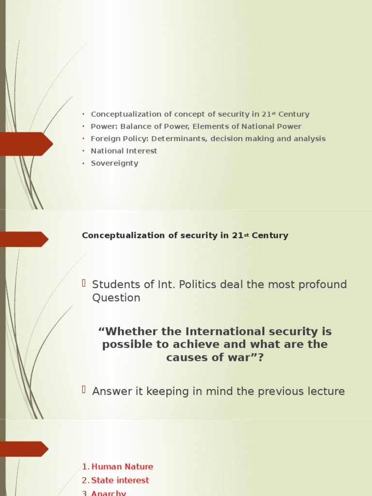 Security Concepts in 21st Century Politics | PDF | Power (Social And ...